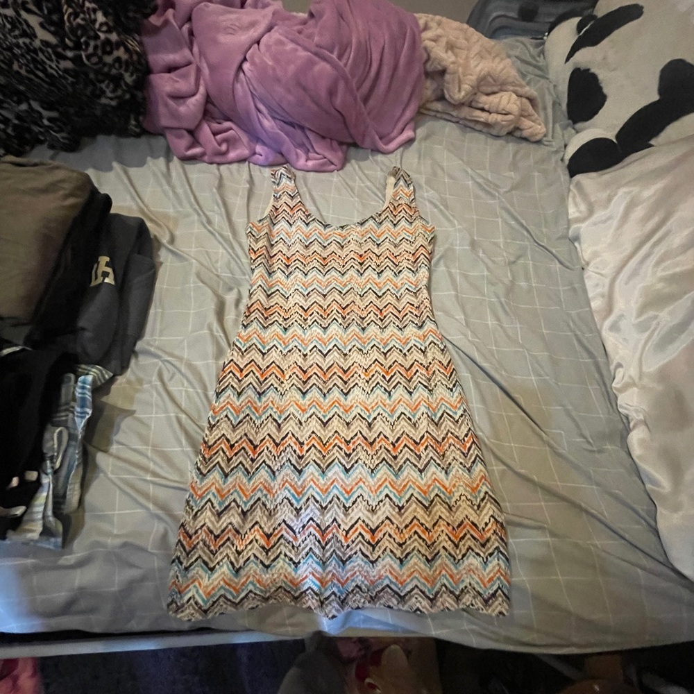 Chevron Pattern Sleeveless Dress